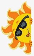 cartoon sun in sunglasses as a graphic