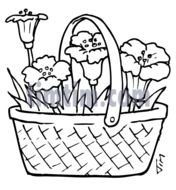 Flower Basket Bw From The Category Easter Halloween Timtimcom