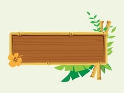 Beautiful wooden banner clipart