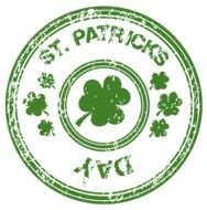 St Patricks Day Stamp With Shamrock Png