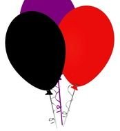 three colorful balloons for a birthday