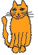 orange cat cute drawing