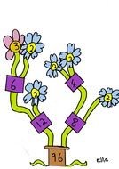 numbers on flowers as a colorful picture