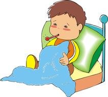 Clip art of Sick boy