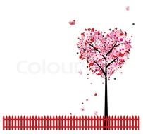 Clipart of Pink Floral Tree