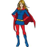 Colorful woman superhero clipart
