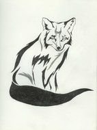 Clipart of Tribal wolf