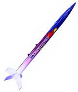 multi-colored rocket on a white background