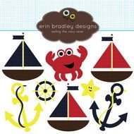 Nautical Sailboats Navy Anchors And Boats Personal