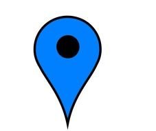 blue drop with a black dot as a picture for clipart