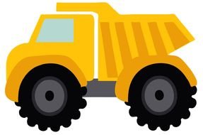 children`s yellow truck on a white background
