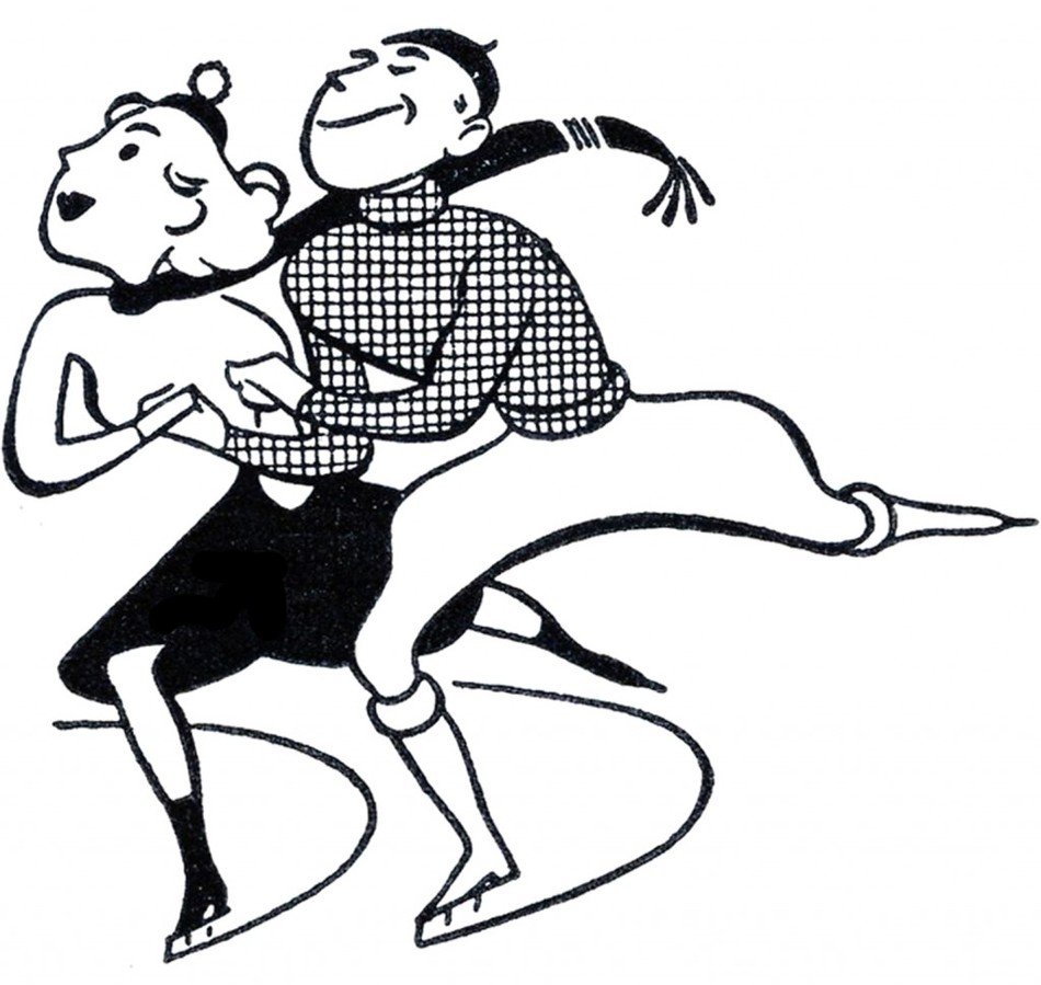 draw pairs of people on ice