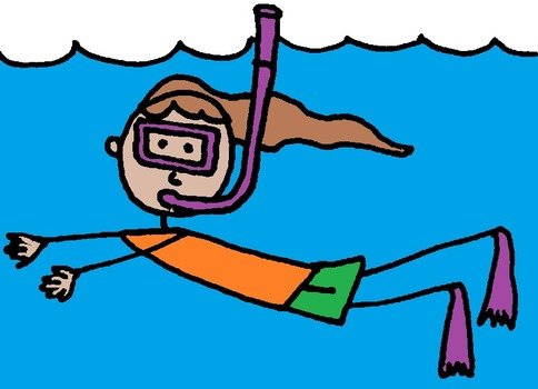 funny diver as picture for clipart