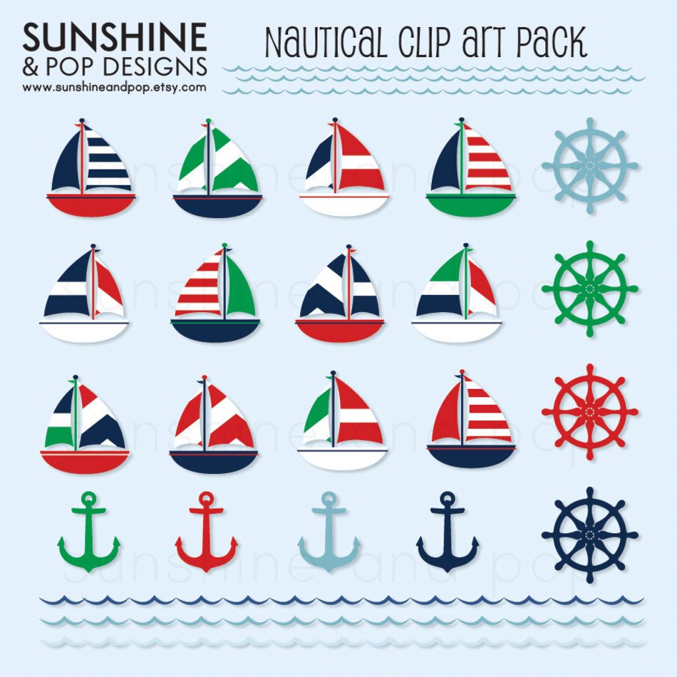Clip Art of the sailing icons
