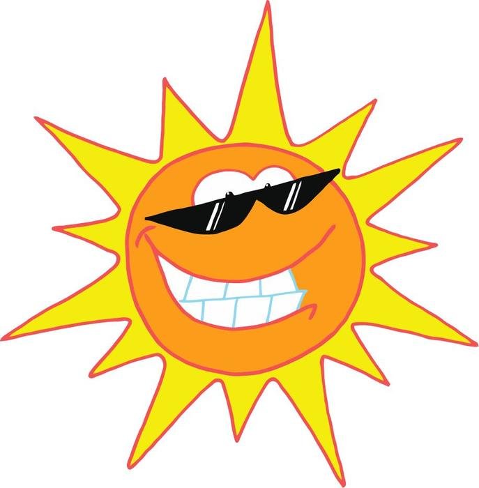 cool sun with sunglasses