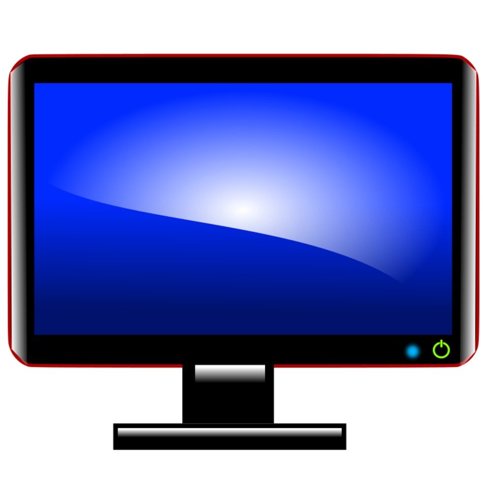 Clip art of the open computer monitor