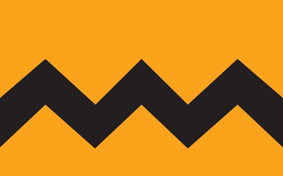 black zigzag on orange background