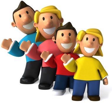 clipart of the animated family