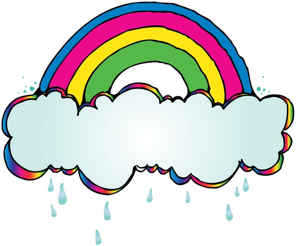 rainbow over a cloud as a graphic image