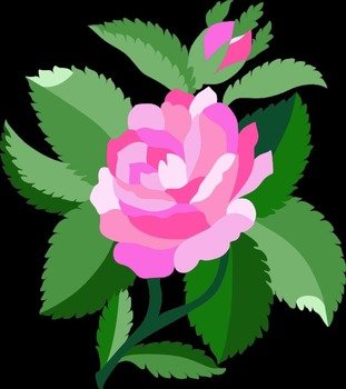 Single Pink Rose N2