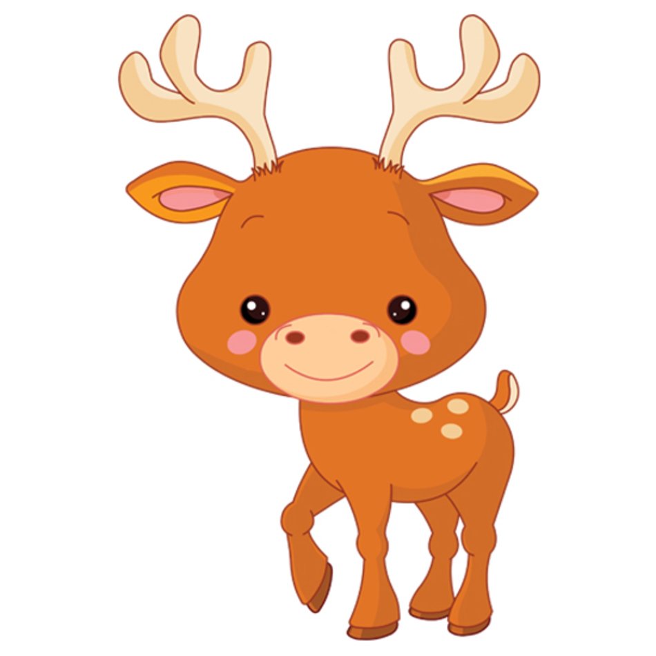 Decals Ns48 Large Cute Cartoon Deer Removable Wall Sticker