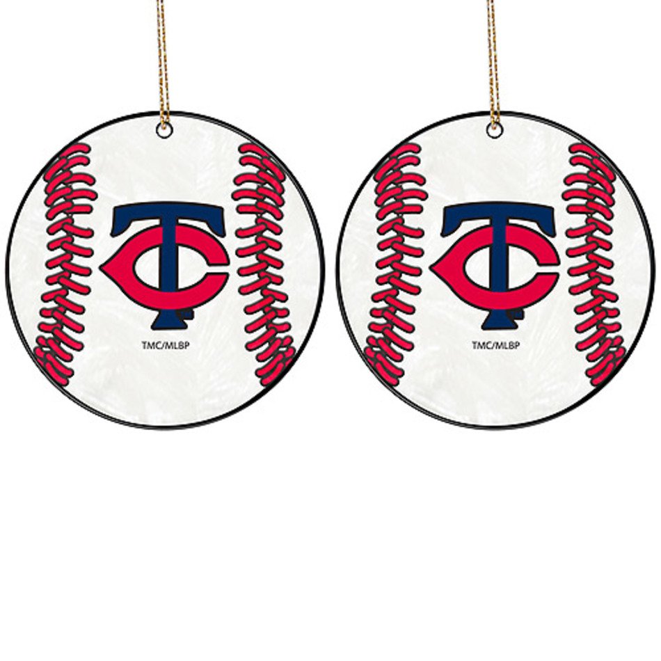 Office &gt Holiday Items Minnesota Twins Art Glass Baseball Ornaments