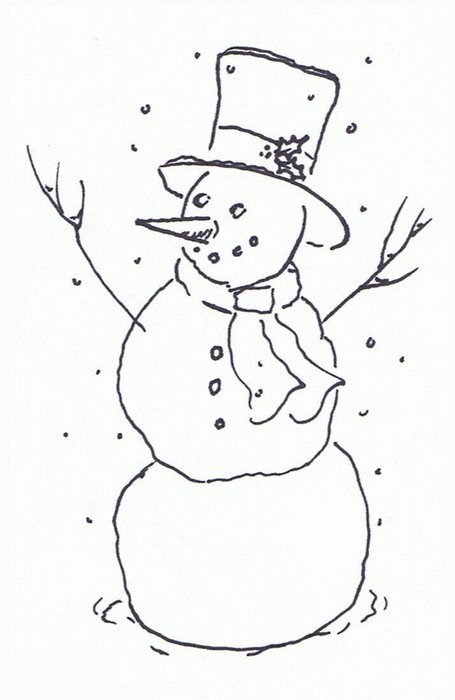 clipart of the happy snowman