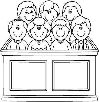 people in court drawing
