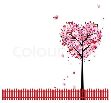 Clipart of Pink Floral Tree