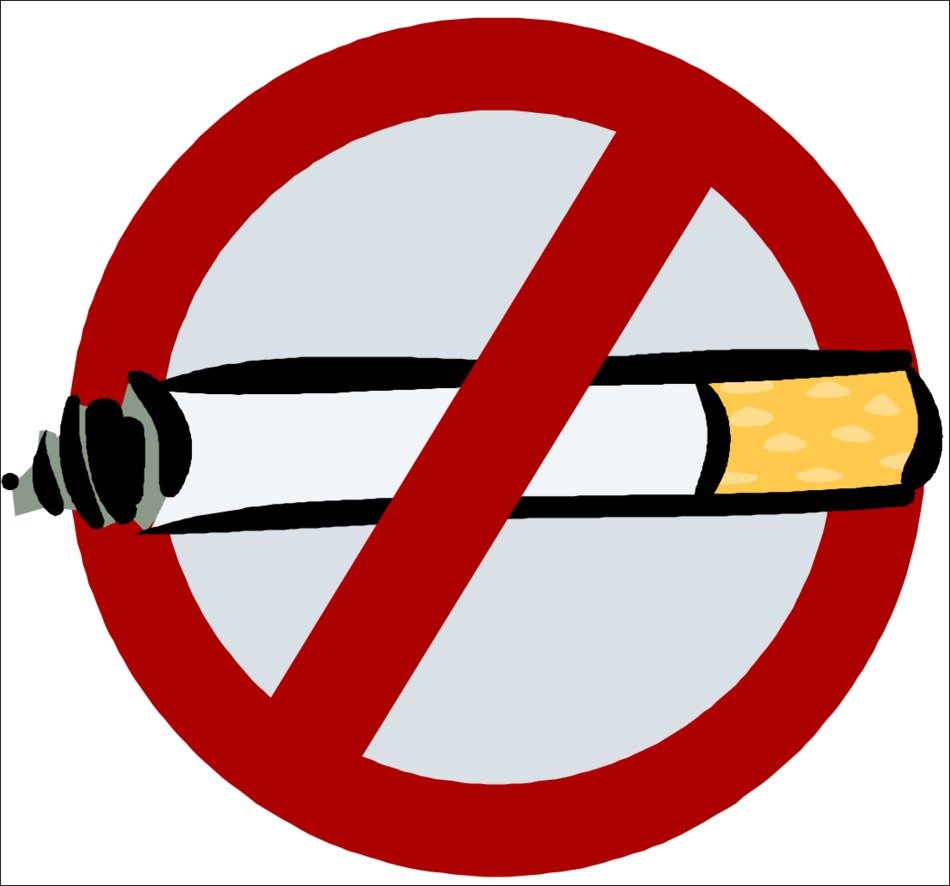smoking ban is drawn on a white sheet