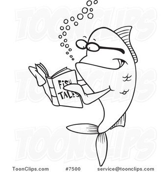 Reading A Book Drawing Fish Story