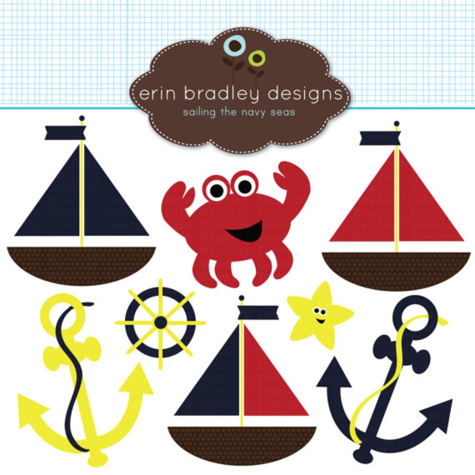 Nautical Sailboats Navy Anchors And Boats Personal