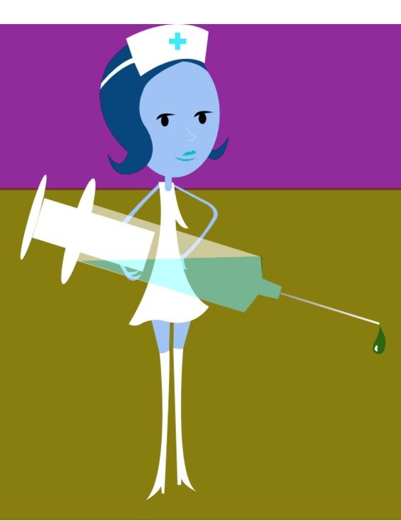 Nurse Holding Syringe Vector