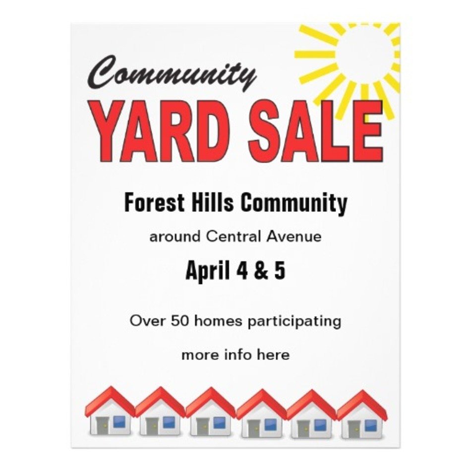 Yard Sale Flyers For Pinterest