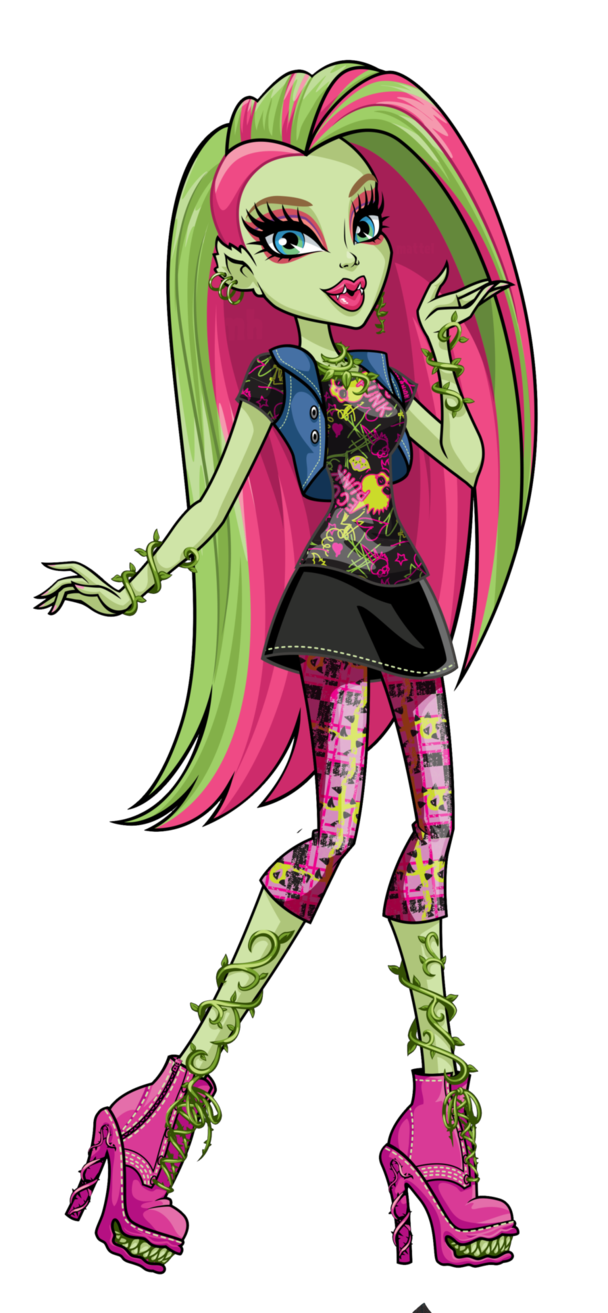 Monster High Girl with Pink Green Hair free image download