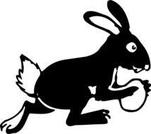 drawing of a running rabbit