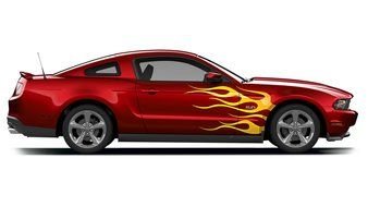 fire Ford Mustang drawing