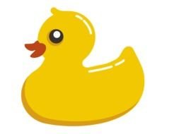 yellow duck on a black background