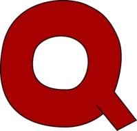 Red Letter Q Image Large Capital