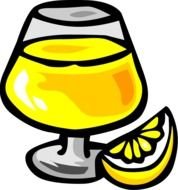 Clipart of yellow alcohol beverage