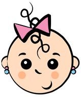 Clipart illustration of Baby Girl
