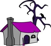 كوخ ساحره كرتون صورة