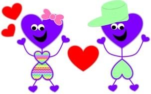 funny figures from hearts as a picture for clipart
