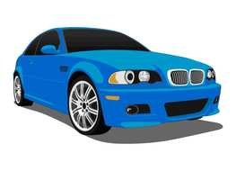 Clip art of the blue modern car