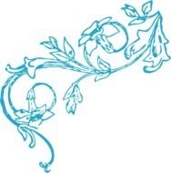 Blue Floral Vine Corner At Clkercom Vector Online