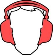 avatar in red headphones as a graphic image