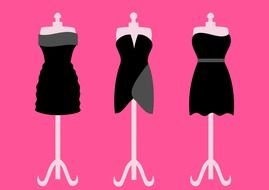 Clipart of Black Dresses