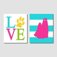 Kids Wall Art Love Dog Paw Maltese Schnauzer By Lovelyfacedesigns