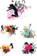 clip art of colorful music instruments