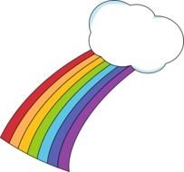 Rainbow And Cloud Image Colorful With A Single